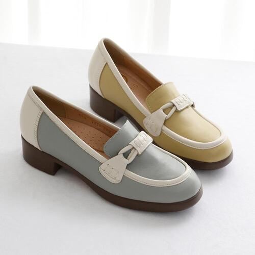 양가죽 지쎄 수제화 발편한 봄 컬러 로퍼 단화 여성 신발